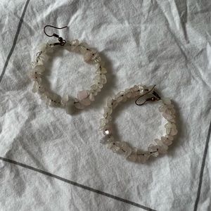 Rose Quartz Hoop Earrings